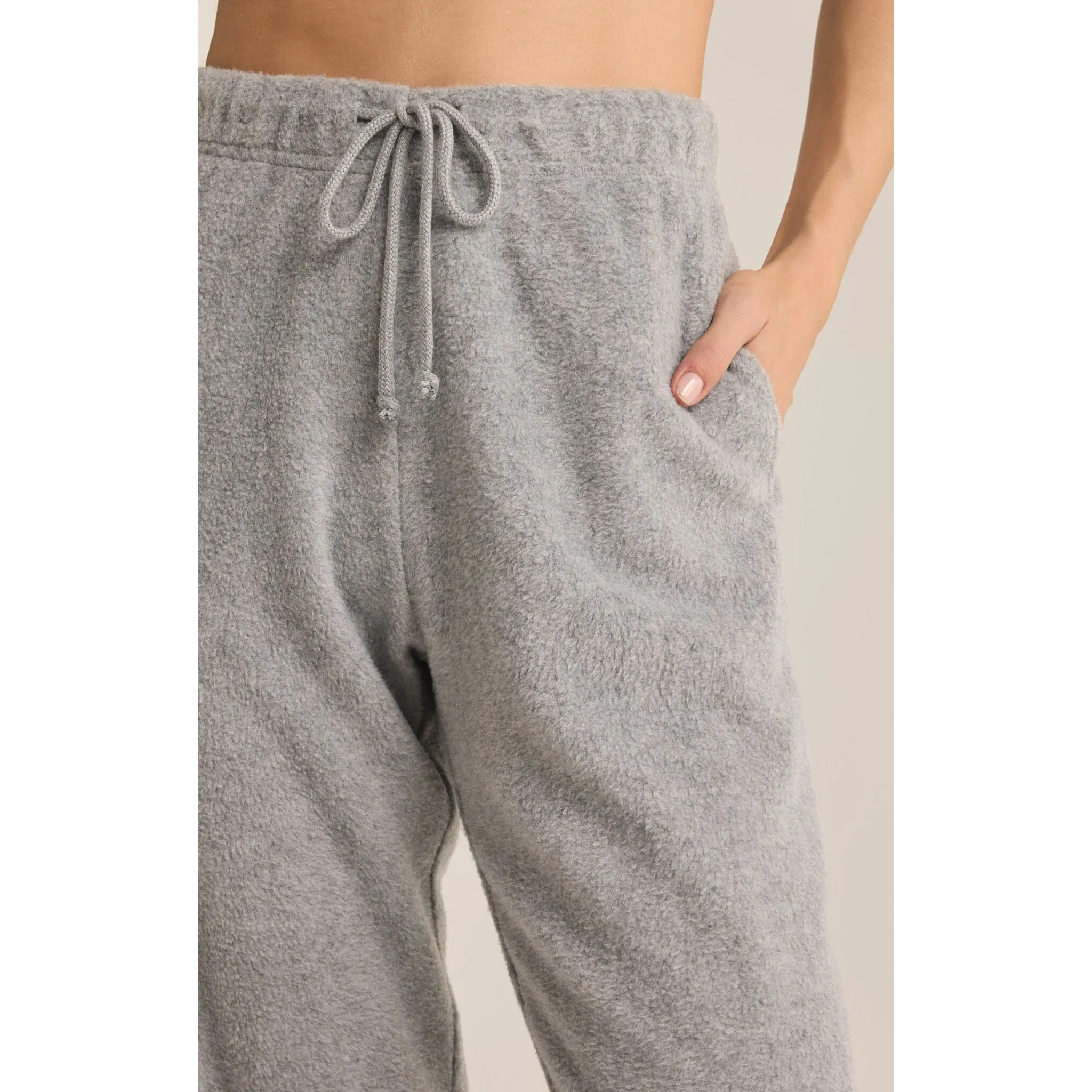 Z Supply Unwind Reverse Fleece Jogger in Classic Heather Grey